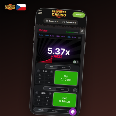 Dvojitá sázka v Aviator Beep Beep Casino – dva panely s různými multiplikátory