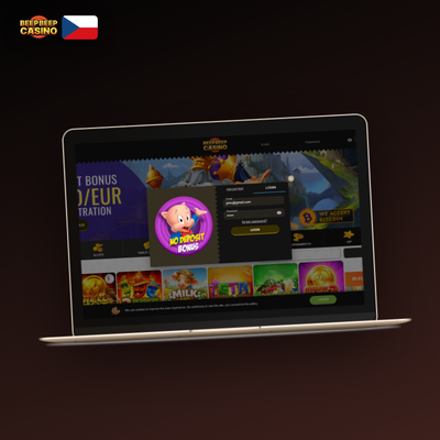 Vytvoření účtu v Beep Beep Casino přes prohlížeč na desktopu bez instalace