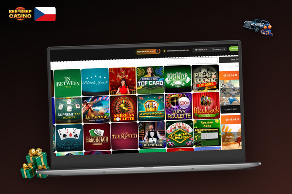 Beep Beep Casino pro PC na dvou monitorech — živé kasino a pokladna zároveň