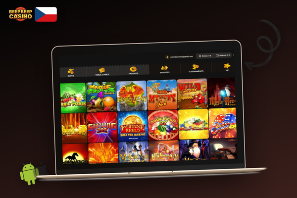 Hráč dokončuje instalaci Beep Beep Casino na notebooku před prvním vkladem a ověřením