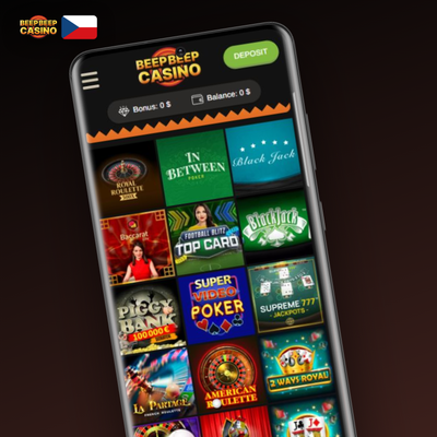 Beep Beep Casino mobilní aplikace zobrazuje tisíce slotů v přehledné mřížce her