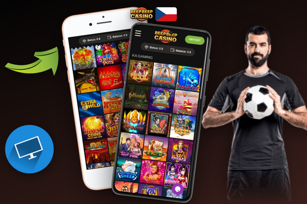 Pokladna v aplikaci Beep Beep Casino s přehledem platebních metod a tlačítkem vkladu